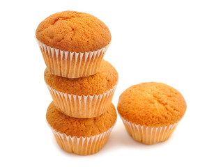 Muffins isolated on white background