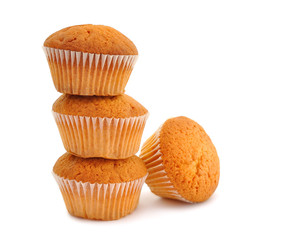 Muffins isolated on white background