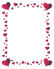 Red hearts frame