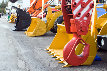 Part of crane on the exhibition background