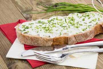 Creme Cheese on a slice of Bread