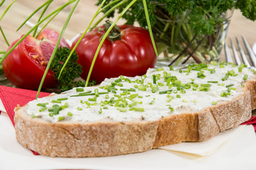 Creme Cheese on a slice of Bread