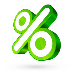 Green/White Percent Sign 3D Sale