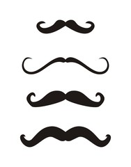 Set of curly vintage retro gentelman mustaches vector