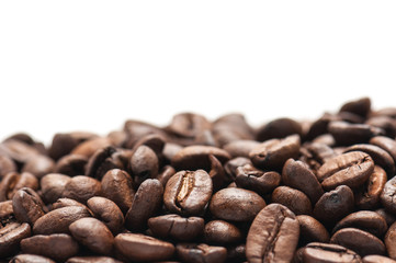 Coffee beans on white background