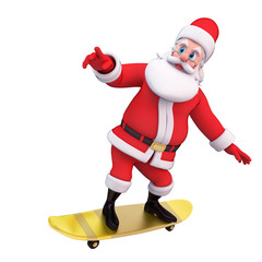 Santa claus skate on skating wheels