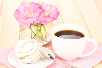 Easy marshmallow on wooden table