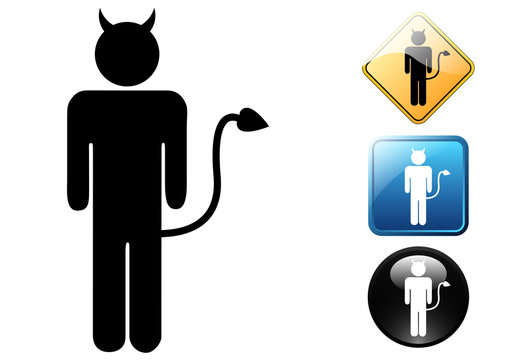 Devil male pictogram and icons