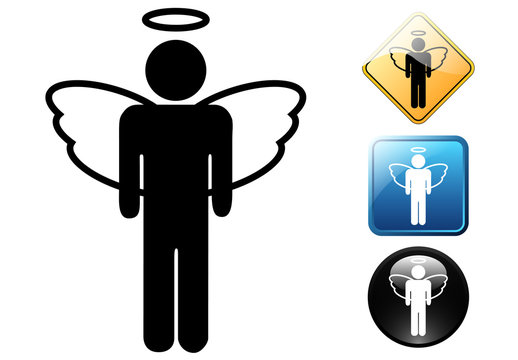 Angel male pictogram and icons
