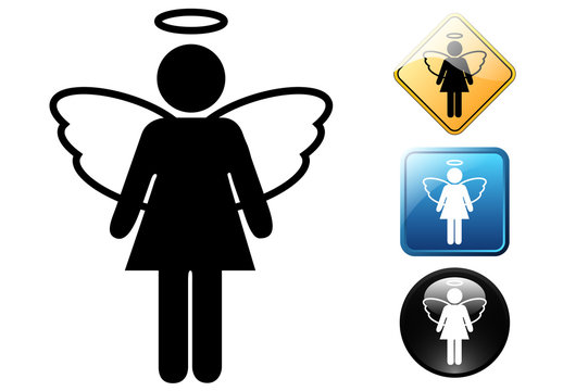 Angel female pictogram and icons