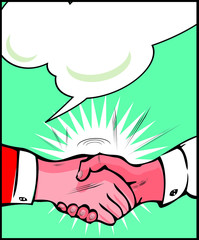 Vintage Pop art handshake background
