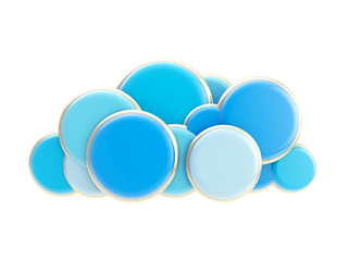 Cloud computing technology blue icon