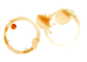 Coffee stains isolated on white