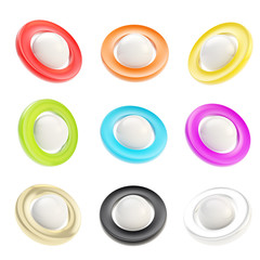 Copyspace round glossy circle button emblem badges