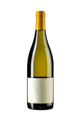 standing wine bottle on white