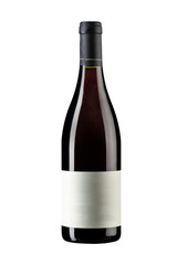 full wine bottle on white