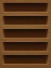 Wooden book shelf with natural texture