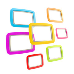Group of empty copyspace frames isolated