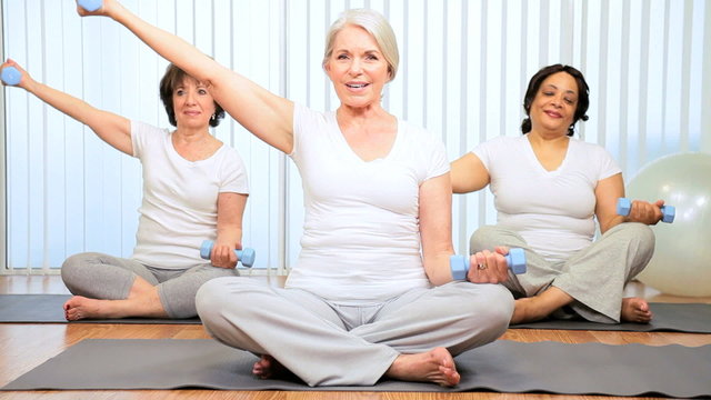 Health Club Yoga Group Senior Ladies
