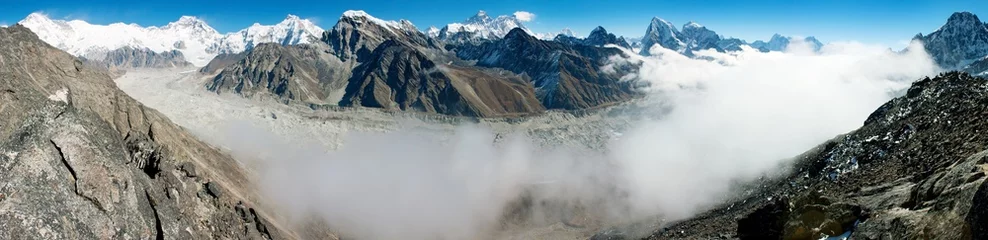 Papier Peint photo autocollant Cho Oyu vue sur l& 39 Everestse, le Lhotse et le cho oyu