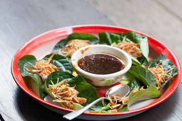 food wrapped in leaves