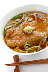 kitsune udon noodles, japanese cuisine