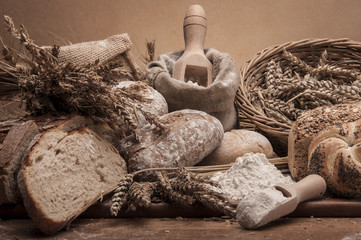 Bread and rolls traditional theme