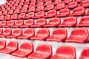 Naklejka premium Bright red stadium seats