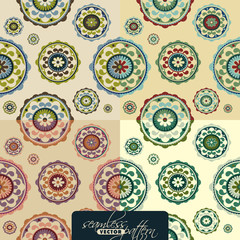 Seamless vintage pattern set