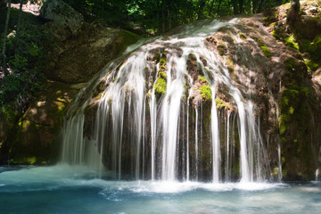 Small waterfall in deep forest