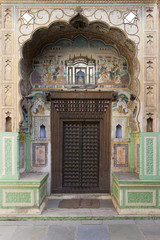 A frescoed Haveli doorway in Fatehpur, Shekhawati