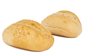 French bread rolls isolated