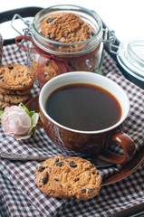 Fresh breakfast, coffee and cookies