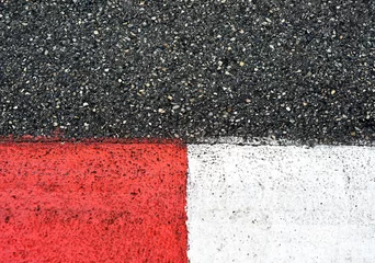 Foto op Canvas Texture of race asphalt and curb on Grand Prix circuit © stevanzz