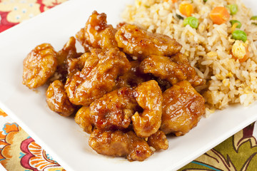 Homemade Orange Chicken with Rice