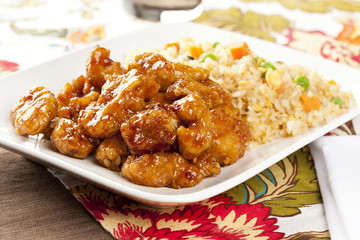 Homemade Orange Chicken with Rice