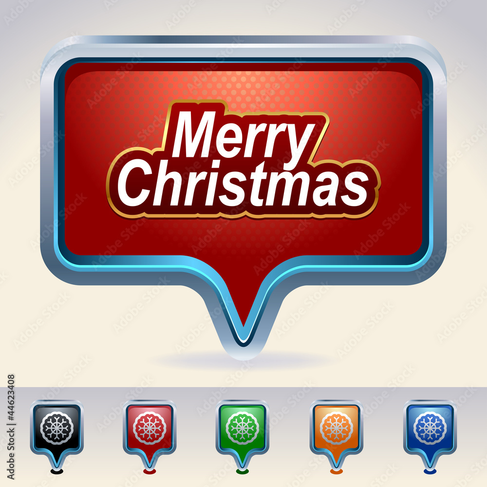 Poster merry christmas pointer button.