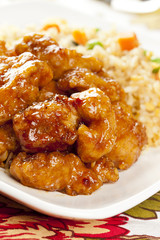 Homemade Orange Chicken with Rice