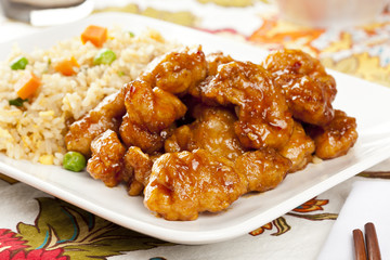 Homemade Orange Chicken with Rice