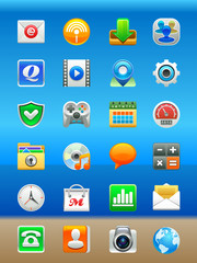 Colorful application icons.