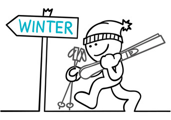 figur geht skifahren