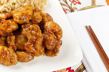 Homemade Orange Chicken with Rice