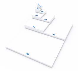 3D DIN Format Konzept A0 bis A8 - Weiß 01