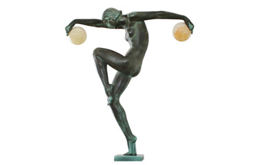 Art Deco Dancing Figurine with two Balls