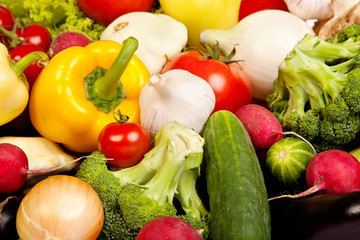 Group of fresh vegetables isolated on white