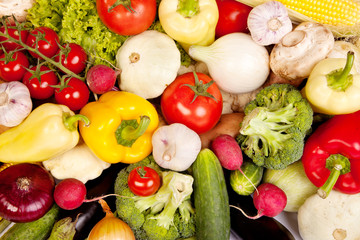 Group of fresh vegetables isolated on white