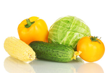 Colorful fresh vegetables isolated on white