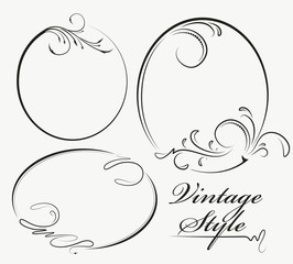 Three decorative oval frame.