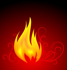 Decorative element with fire.