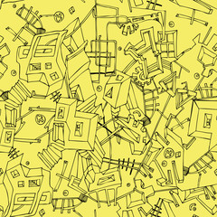 Abstract seamless hand drawn urban texture